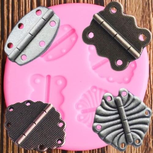 3D Vintage Industrial Steampunk Hinge Silicone Fondant Molds DIY Party Cake Decorating Tools Polymer Clay Candy Chocolate Moulds