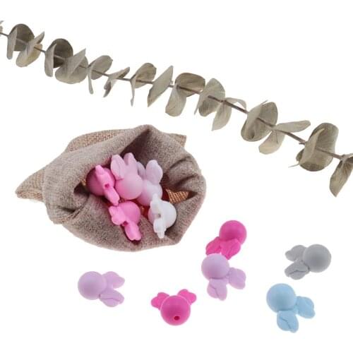 50pcs Mickey Head Baby Silicone Beads Pacifier Chain Beads Silicone Teether Nursing BPA Free Fidget Toys Teeth Care Products