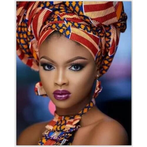 5d Diy Diamond Painting African women Full Drill Square Round Diamond Embroidery Cross Stitch Kits 5D Mosaic Needlework AA1890