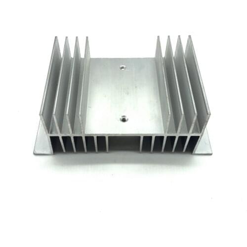 SSR Aluminum Heat Sink 20-60A Silver Tone Solid State Relay HeatSink Radiator for Single Phase 50*70*125mm