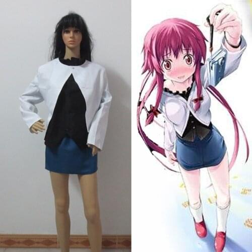 Free Shipping Anime Future Diary Gasai Yuno Cosplay Costume Any Size