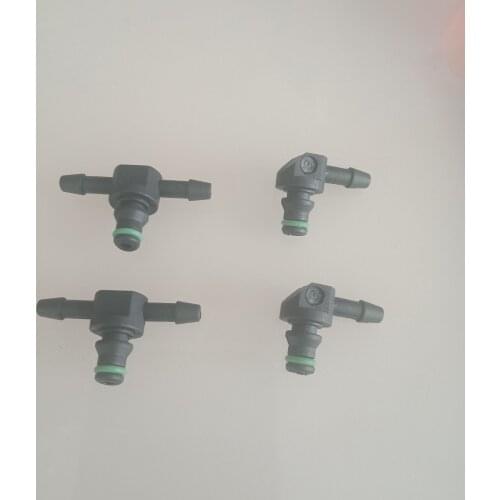 FREE shipping new injector return pipe joints, small oil return connector L type X 10 pieces , T type x 10 pieces