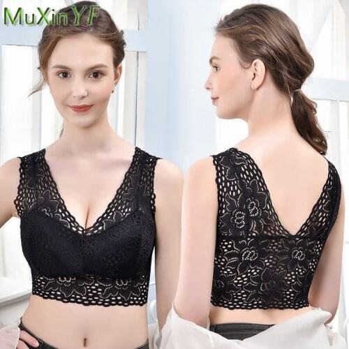 Plus Size Tube Top Wrapped Breast Women 2021 New Lace Beautiful Back Sports Push Up Underwear No Steel Ring Bra Sexy Bralette