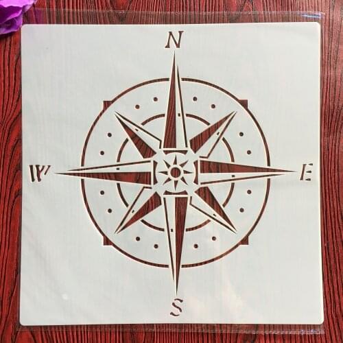 CraftArtGo DIY Compass Stencils Painting Scrapbook Coloring Cake decorating sugar powder sieve printing mold printing table