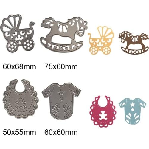 Baby Suit Carriage Rocking Horse Cutting Dies Stencils DIY Scrapbooking Card Paper Craft Metal Decor Embossing Folder baby toys