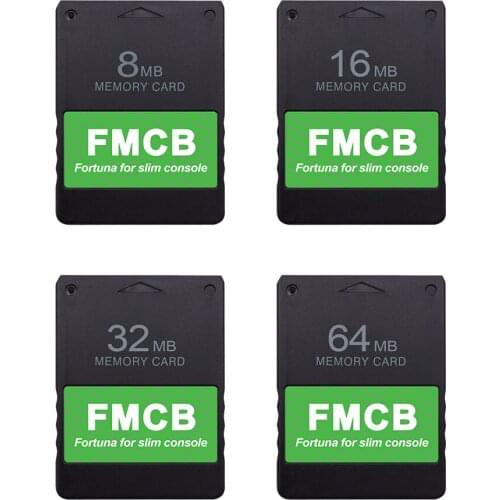 For PlayStation 2 Slim Game Console FMCB Memory Card 64MB 32MB 16MB 8MB Memory card for PS2 Slim SPCH-7xxxx 9xxxx