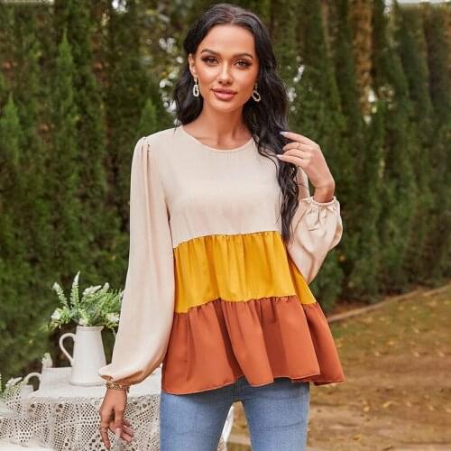 Ruffle Sleeve T-Shirts Women Clothing Summer Woman Tshirts Pacthwork Tees Ladies Casual Tops Outwear Mulher Camisetas