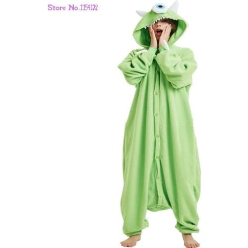 Alien Men Kigurumi Women Halloween Carnival Party GiftCartoon Onesies For Adults Cosplay Costume Monster Mike One-Piece Pajamas