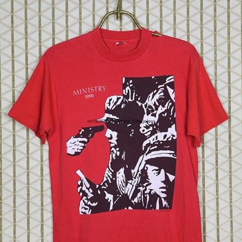 Ministry t shirt Burning Inside red Al Jourgensen Pigface Skinny Puppy Revolting Cocks KMFDM Prong industrial metal thrash