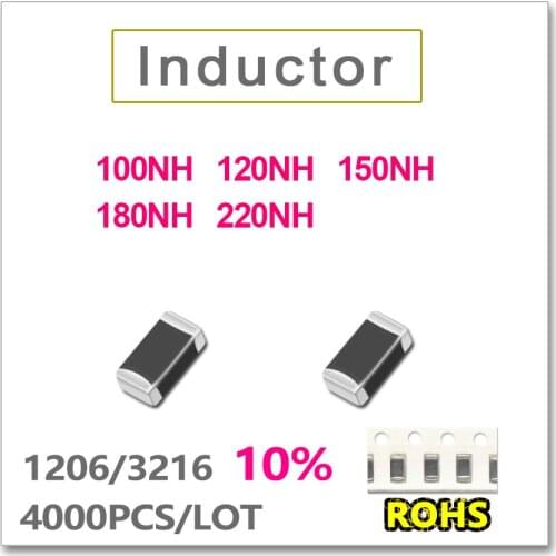 JASNPROSMA 1206 3216 4000PCS SMD Multilayer low Frequency Inductor 10% 100NH 120NH 150NH 180NH 220NH SMD New high quality