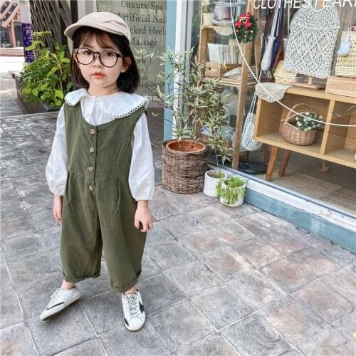 Baby Girl Casual Loose Overalls 2020 Spring New Childrens Girls Solid Jumpsuits Kids Boys Fashion Overalls Toddler Trousers
