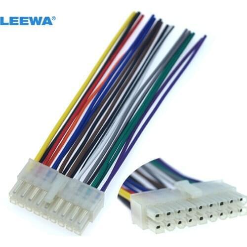 LEEWA Universal Car Wire Harness Connector 18Pin Into Car DVD CD Radio Stereo Wire Plug Adapter #CA5697-18P