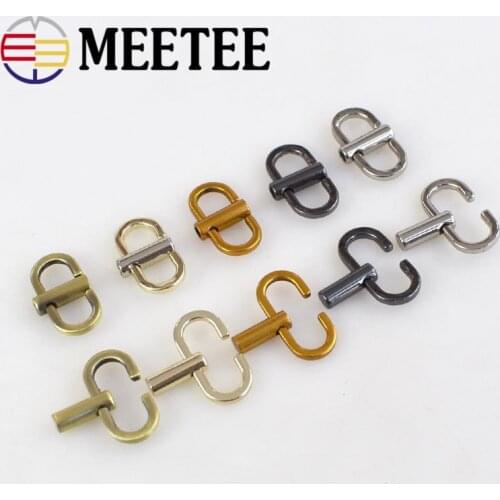 2pcs/4pcs Meetee Metal Rotatable Hook Buckle Adjustable Buckles for Bag Chain Adjustment Length DIY Handbag Parts Accessories
