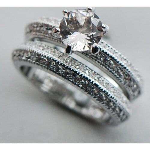 Morganite 925 Sterling Silver Top Quality Fancy Jewelry Engagement Wedding Two Ring Size 6 7 8 9 10 F1113