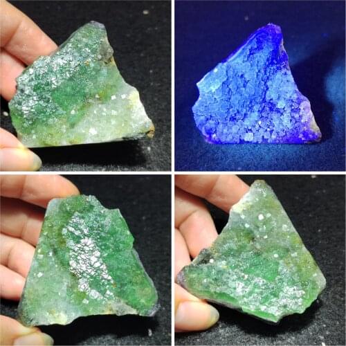 38.2g-84.3gNatural phantom ladder green fluorite home decoration healing energy mineral specimen