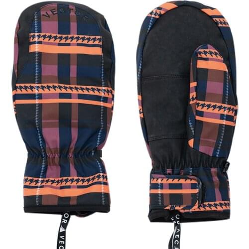 Extra Thick Women 2-IN-1 Mittens Ski Gloves Snowboard Men Snow Winter Sport Warm Waterproof Windproof Skiing Faux Leather Plam