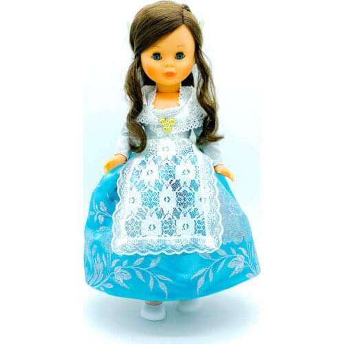 VESTIDO, MANTILLAS, PERCHA, PEINETAS Y BROCHE VALENCIANA FALLERA VALENCIA MUÑECA NANCY CLÁSICA DE FAMOSA. MUÑECA NO INCLUIDA