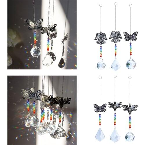 Rainbow Crystal Glass Pendant Prism Chandelier ing Decoration
