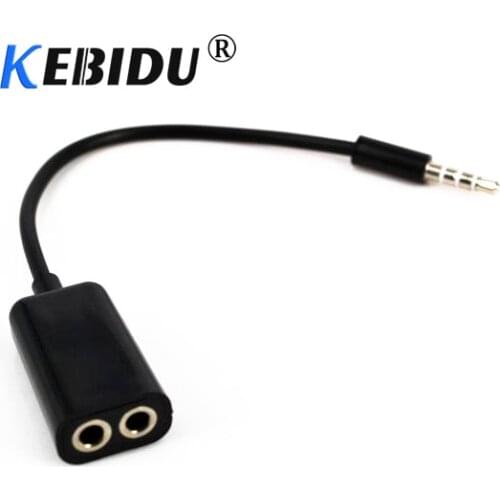 Kebidu 3.5mm Jack Earphone Headphone Y Audio Splitter Cable Adapter 1 Male to 2 Female for iPhone 5S 5 6 Plus for Samsung S6 S5