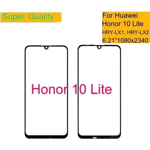 10Pcs/lot For Huawei Honor 10 Lite Touch Screen Panel Front Glass Outer HRY-LX1 HRY-LX2 LCD Glass Lens Replacement