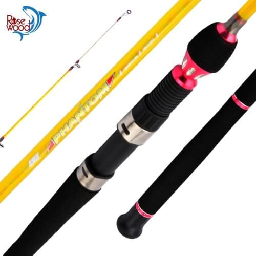 RoseWood Solid Tips Boat Fishing Rod 1.3m/1.6m/1.8m/2.1m Spinning Rod for Ocean Sea Saltwater Fishing Super Power Fishing Tackle