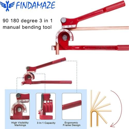 0-180 Degree Pipe Bender Is Suitable for 1/4 5/16 and 3/8 Inch Copper Aluminum Thin Stainless Steel Manual Bending Tool
