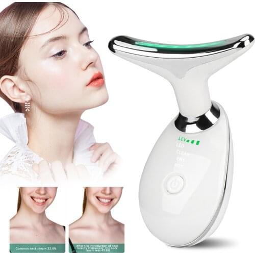 Neck Facial Lifting Massager Remove Double Chin Neck Device 3 Colors LED Photon Therapy Neck Wrinkle Removal Skin Tightening