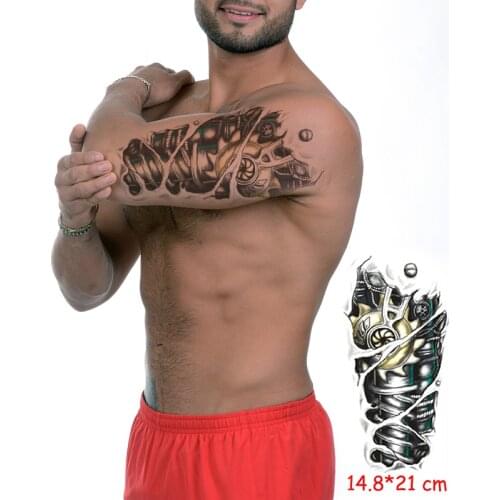Waterproof Temporary Tattoo Sticker robot machine tatoo Body Art Arm leg fake tattoos flash tatto Women/Men Hot Sale 14.8*21 cm