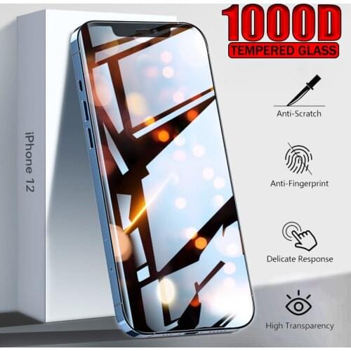 1000D Tempered Glass For iPhone 12 Pro Max 11 Screen Protector 11Pro Max 12Pro Max High Quality 8 7 Plus X XS XR 6S Accessories