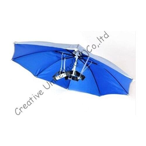 Hat fishing umbrellas,UV protecting,ajustable sizes and round ribs,65cm diameter outdoor product,windproof