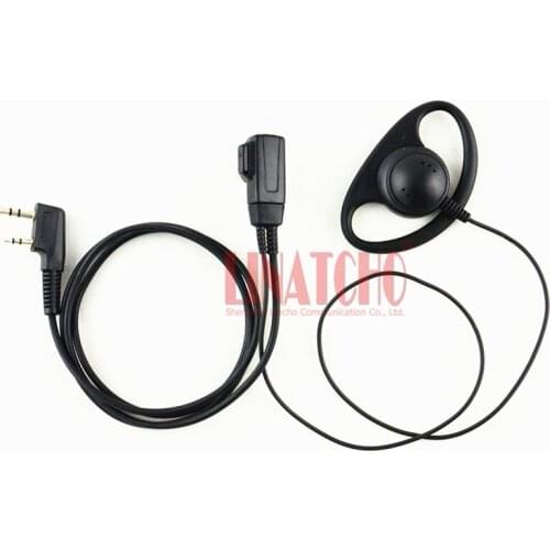 10 pcs D-shape two way radio headset walkie talkie professional earphone PTT mic universal K-Type for most radio