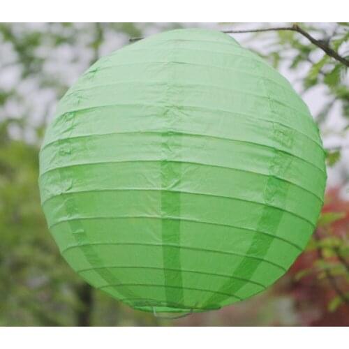 10pcs/Lot) 10''(25cm)Free Shipping Chinese Paper Lantern Round Green for party decoration Wedding Lantern Decorations