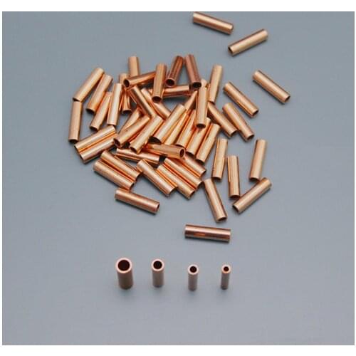 100PCS All copper pipes/Small brass copper tube Silicone electric wire binding post for Carbon fiber heating wire