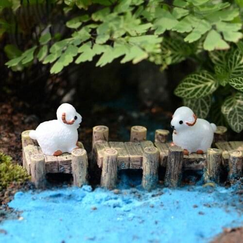2/10/20pcs Mini Sheep Goat Family Garden Fairy Ornament Figurine Plant Pot Bonsai Micro Landscape DIY Decor