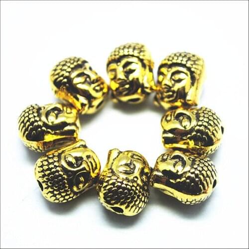 20pcs golden metal matching beads spacer beads buddha figure lion shape turtle for charming bracelets making diy