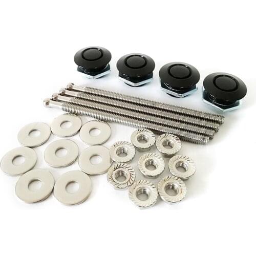 4pcs Quick Release Latches Push Button Race Car Hood Pin Bonnet Lock Bumper Clips