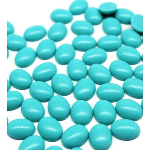 400pcs Turquoise 10 x 8 mm resin decoden Cabochon Turquoise Oval Cabochons