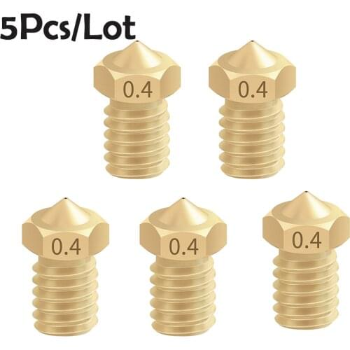 5pcs/lot 3D Printers accessory V6&V5 J-Head brass nozzle extruder nozzles 0.3/0.4/0.5mm For 1.75/3.0mm supplies 3D printer part