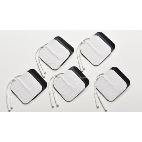 50 pair) 100pcs replacement Pads Tens Electrodes for Tens Digital Therapy Machine Massager 5x5cm Nerve Stimulator with 2mm Plug