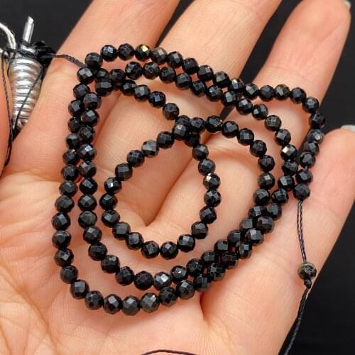 Natural Stone Beads Obsidian Faceted Loose Beads 3mm For Jewelry Making DIY Necklace Bracelet Earrings Accessory