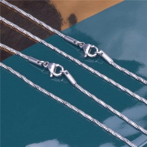 10pcs/Lot 1.3mm Width Stainless Steel Rope Link long Chain For Women Necklaces Choker Jewelry Making Accessories