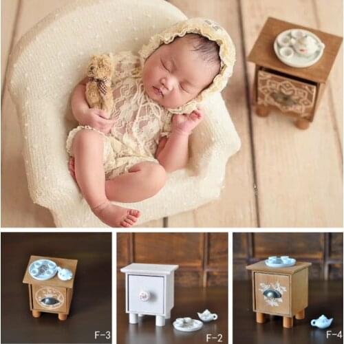 Newborn Baby Photography Prop Mini Tea Table And Tea Set Photo Studio Creative Accessories Infant Shoot Decorations
