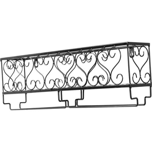 Black Wine Racks Kitchen Decor Display Stemware Racks Hanging Wall Shelf