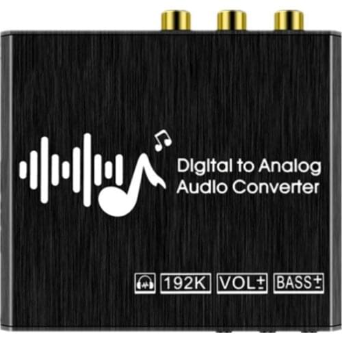 192Khz Digital-To-Analog Audio Converter Volume Remote Control 3.5mm Headphone Jack Dac Converter with Optical Cable