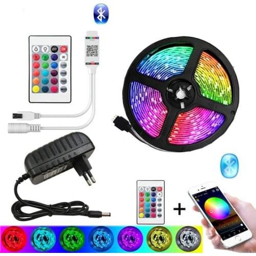 Rgb Led Tape Diode Ribbon DC12V Bluetooth WiFi Remote Control Luminous Backlight RGB LED Strips Lighs For Room Home Decorations