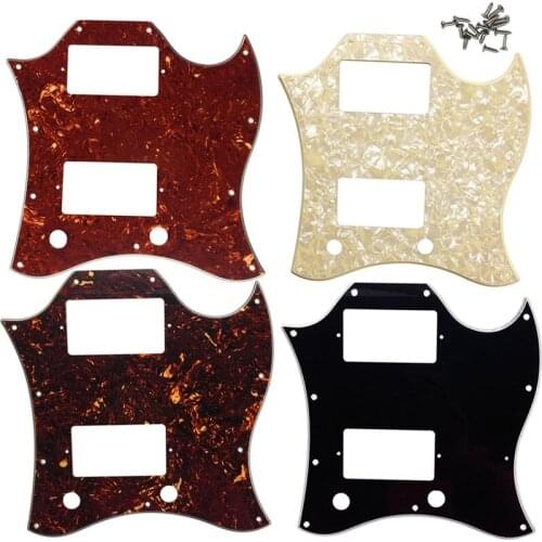Pleroo Guitar Parts For 11 holes Gib Standard SG Full Face Guitar Pickguard Route with PAF Humbucker Scratch Plate