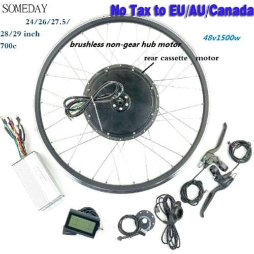 Electic bicycle conversion kit 48V1500W rear cassette brushless non-gear hub motor ebike with LCD3 diplay