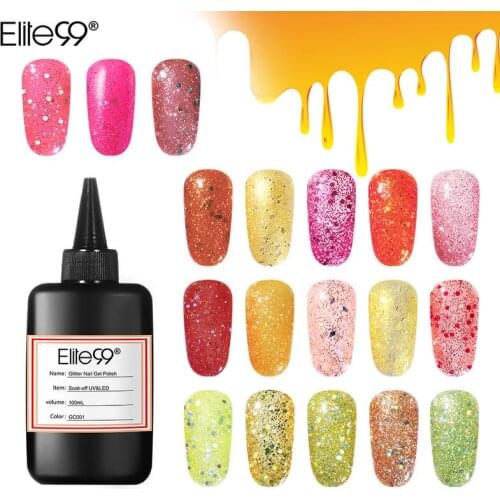 Elite99 Sequin Glitter Nail Gel Polish Soak Off UV Led Lamp Gel Paint for Nails Art Manicure 100ML