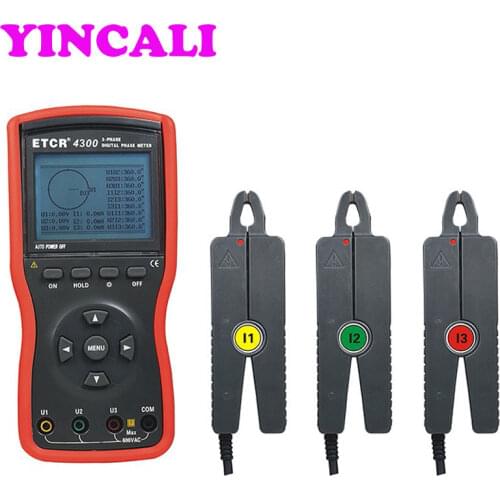 ETCR4300 Intelligent Three Phase Digital Phase Volt-Ampere Meter Simultaneous measurement of three AC current, voltage