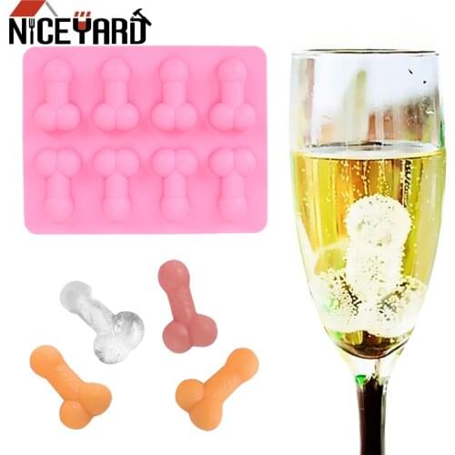 NICEYARD 8 Holes Ice Cube Tray Silicone Penis Shape Cake Mold Chocolate Moulds Cake Decorating Tools